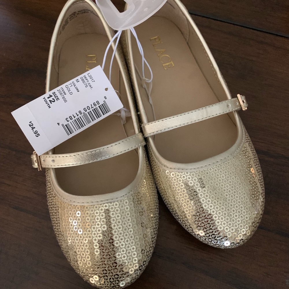 Gold flats size 12